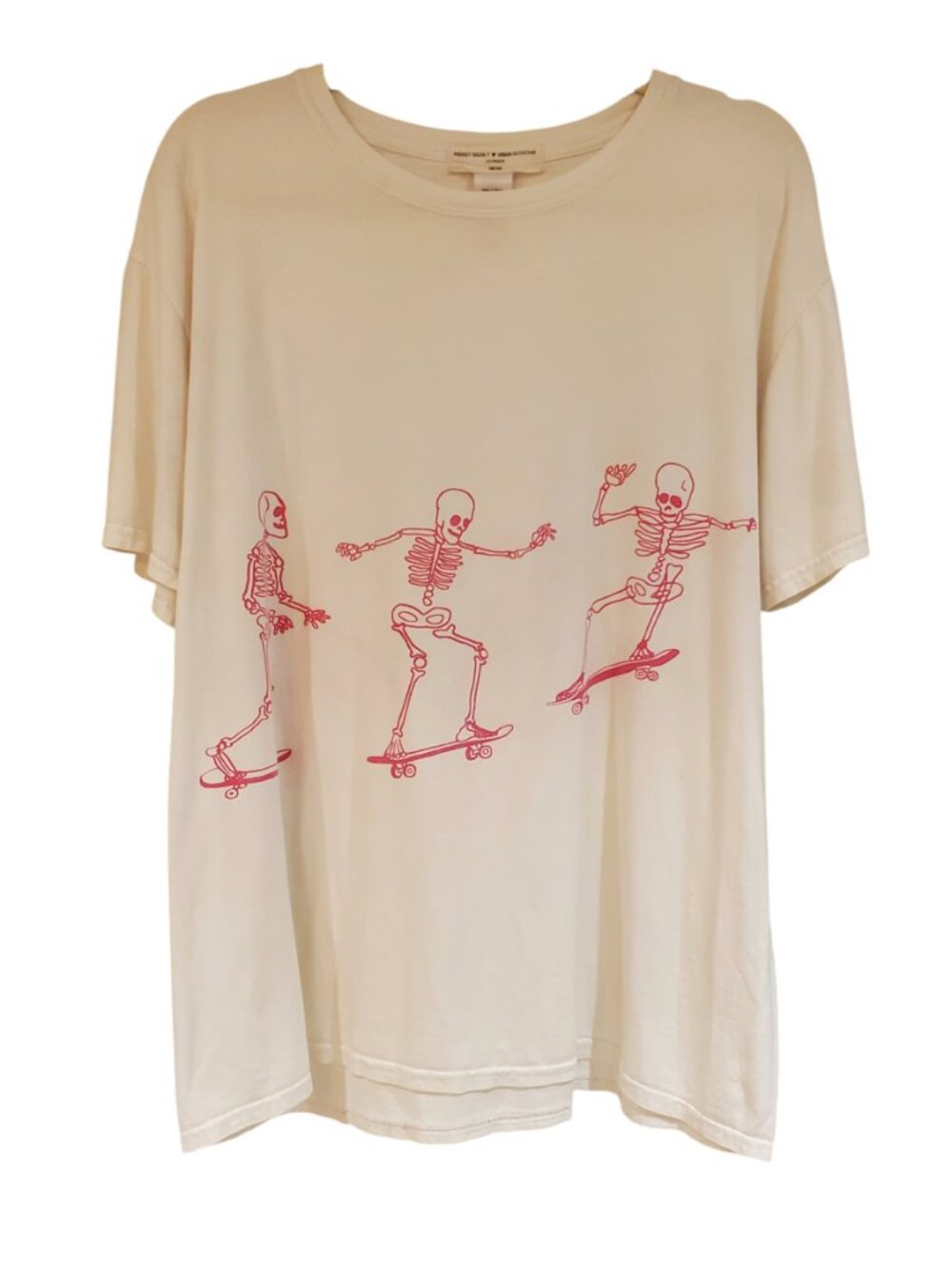 Project Social T Urban Outfitters Pink Skeleton Skateboard Oversized Tee OS